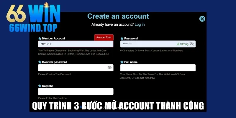 Quy trình 3 bước mở account thành công